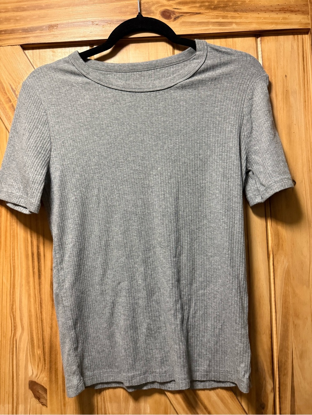 a new day Gray Ribbed Short Sleeve Crew Neck Shirt
